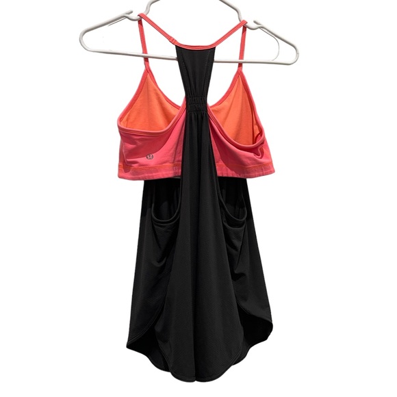 Lululemon Gray and Coral Tank W Shelf Bra Size 6 - Picture 4 of 5